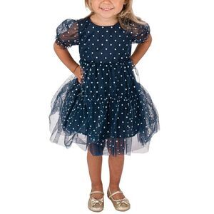 Popatu Girls  Party Dress, Navy